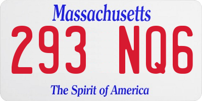 MA license plate 293NQ6