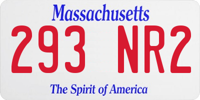 MA license plate 293NR2