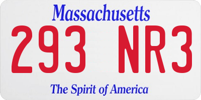 MA license plate 293NR3