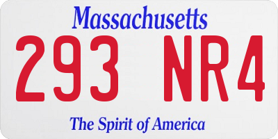 MA license plate 293NR4