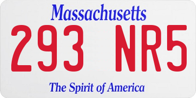 MA license plate 293NR5