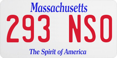 MA license plate 293NS0