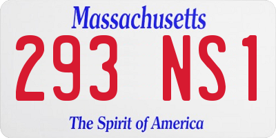 MA license plate 293NS1