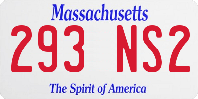 MA license plate 293NS2