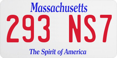 MA license plate 293NS7