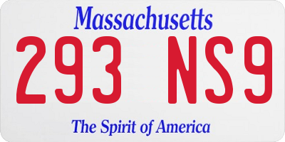 MA license plate 293NS9