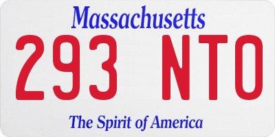 MA license plate 293NT0