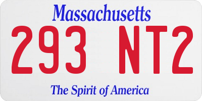 MA license plate 293NT2