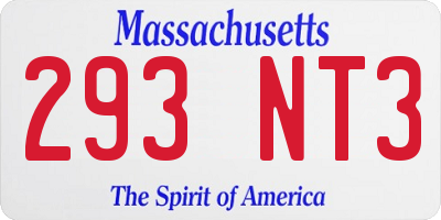 MA license plate 293NT3