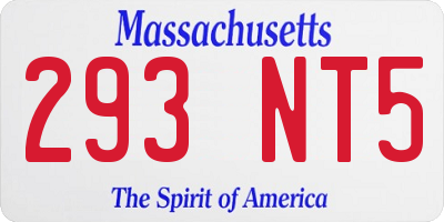 MA license plate 293NT5
