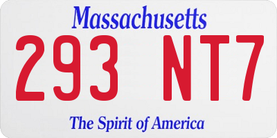 MA license plate 293NT7
