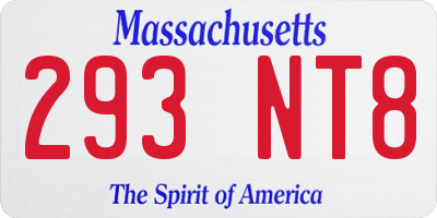 MA license plate 293NT8