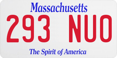 MA license plate 293NU0