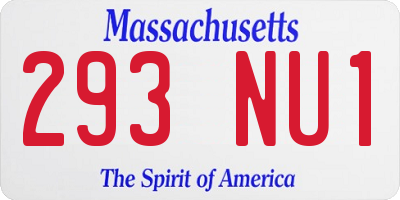 MA license plate 293NU1