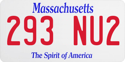 MA license plate 293NU2