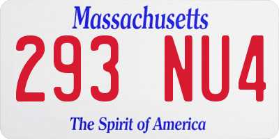 MA license plate 293NU4