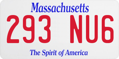 MA license plate 293NU6