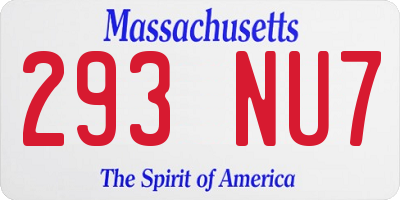 MA license plate 293NU7