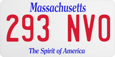 MA license plate 293NV0