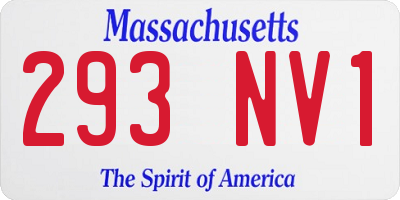 MA license plate 293NV1