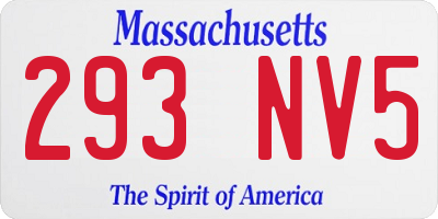 MA license plate 293NV5