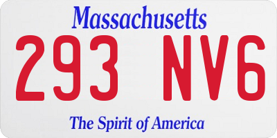 MA license plate 293NV6