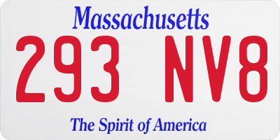 MA license plate 293NV8