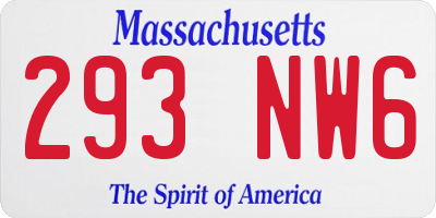 MA license plate 293NW6