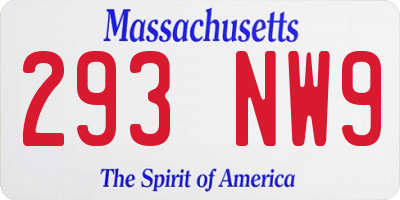 MA license plate 293NW9