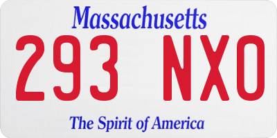 MA license plate 293NX0