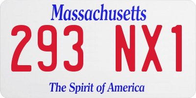 MA license plate 293NX1