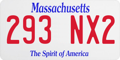 MA license plate 293NX2