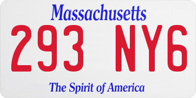 MA license plate 293NY6