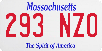 MA license plate 293NZ0