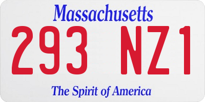 MA license plate 293NZ1