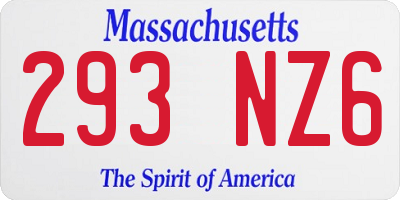 MA license plate 293NZ6