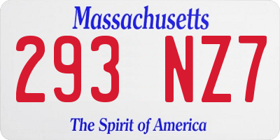 MA license plate 293NZ7