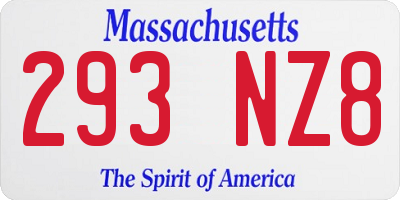 MA license plate 293NZ8