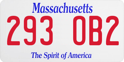 MA license plate 293OB2