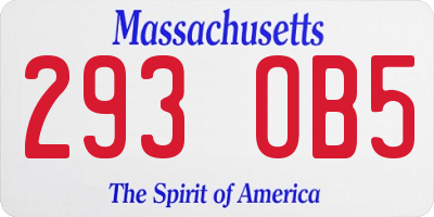 MA license plate 293OB5