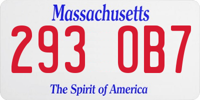 MA license plate 293OB7