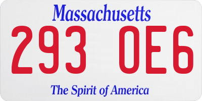MA license plate 293OE6