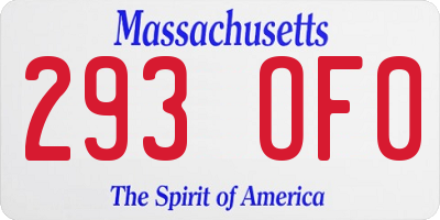 MA license plate 293OF0