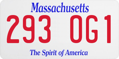 MA license plate 293OG1