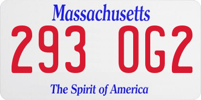 MA license plate 293OG2