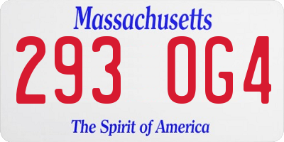 MA license plate 293OG4