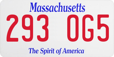 MA license plate 293OG5