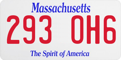 MA license plate 293OH6