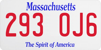 MA license plate 293OJ6
