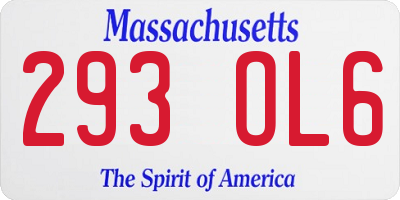 MA license plate 293OL6